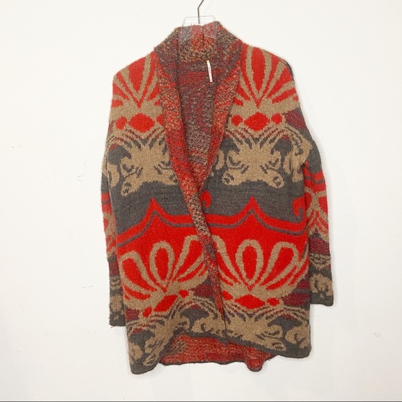 Free People Sweaters - FREE PEOPLE Aztec Knit Sweater Open Snap Front XS